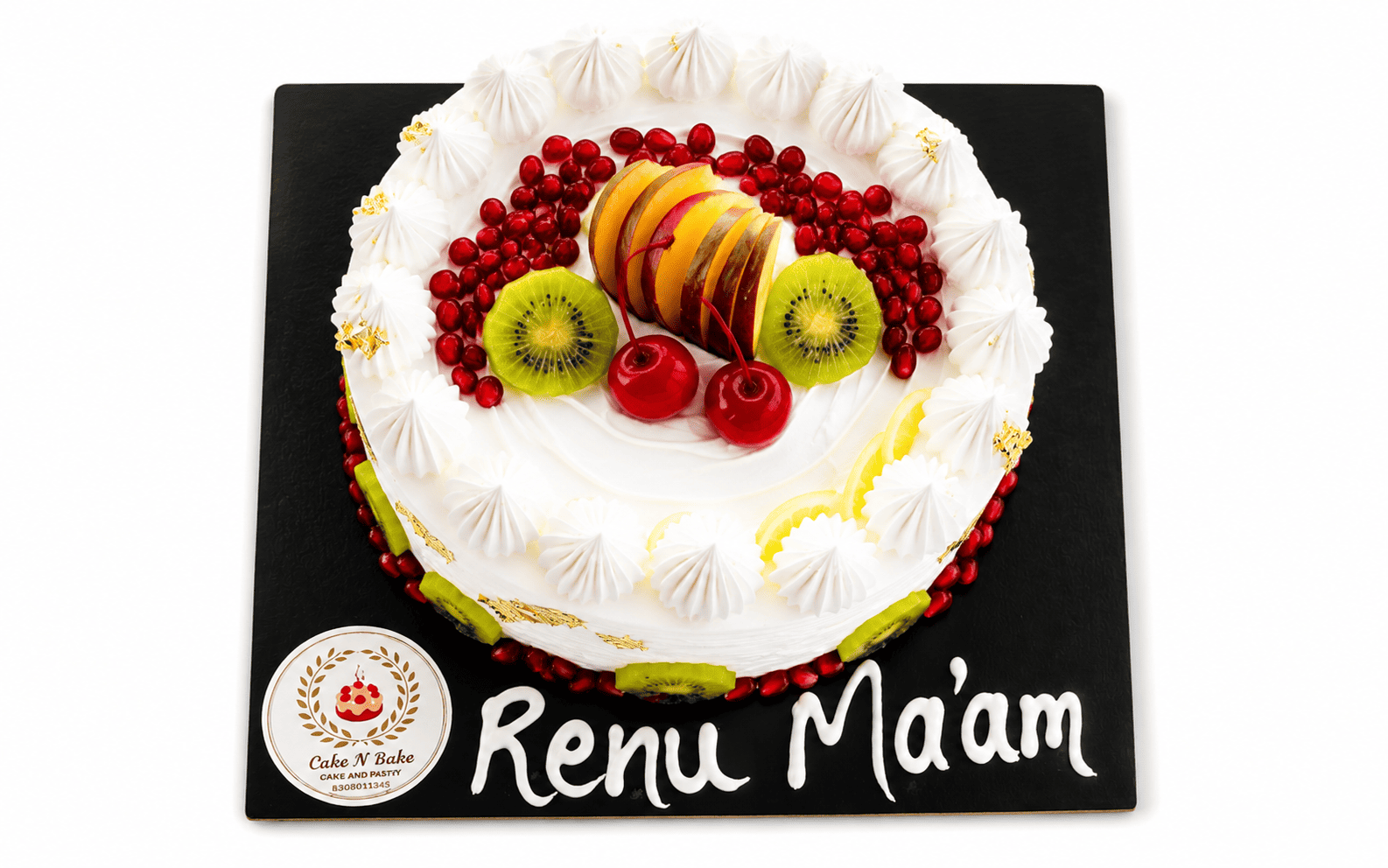 Elegant Fruit-Decorated Celebration Cake