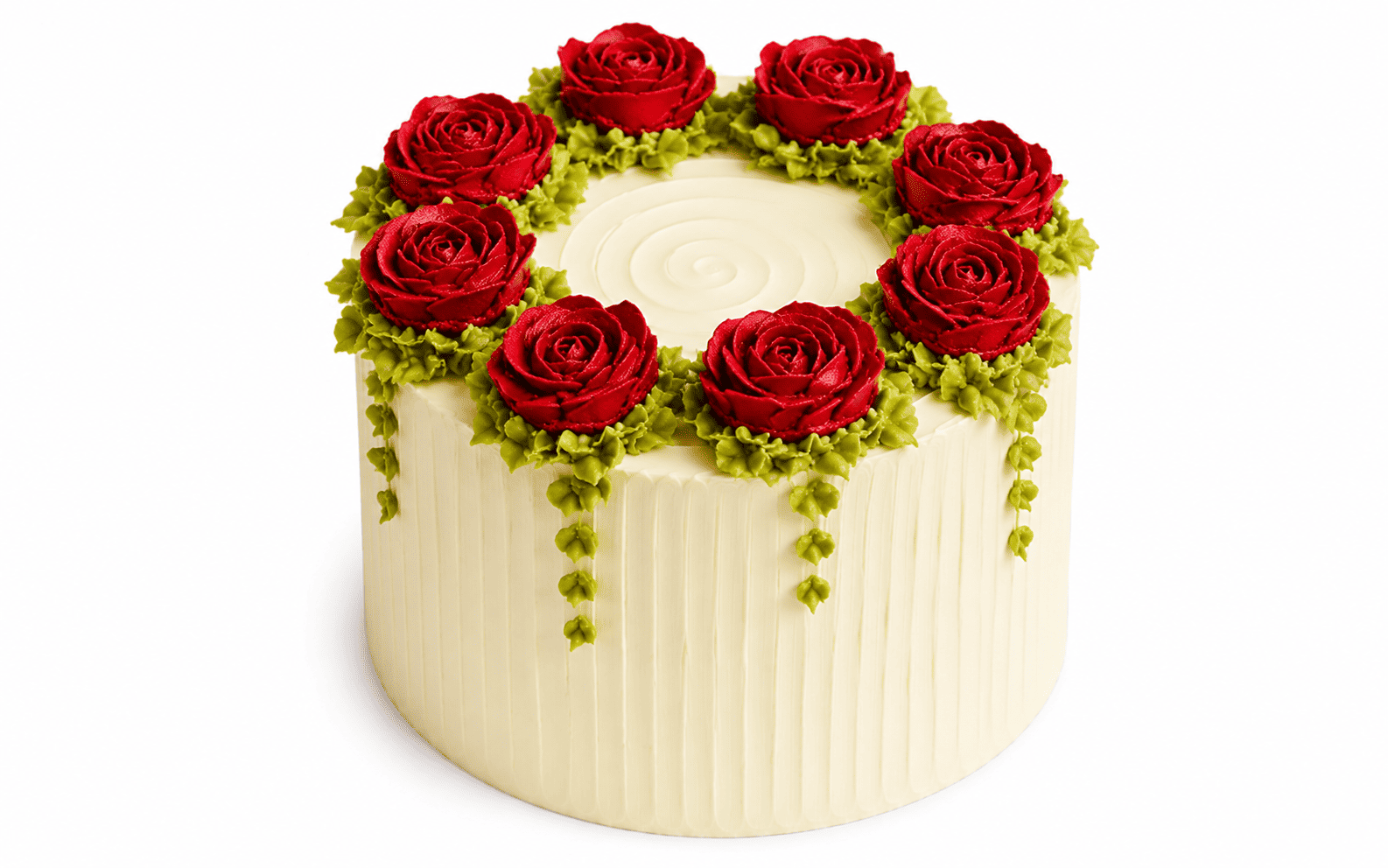 Red Rose Wreath Celebration Cake