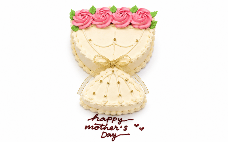 Elegant Ivory Dress Cake with Pink Roses (3)