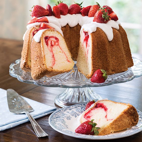 Strawberry Swirl Cake
